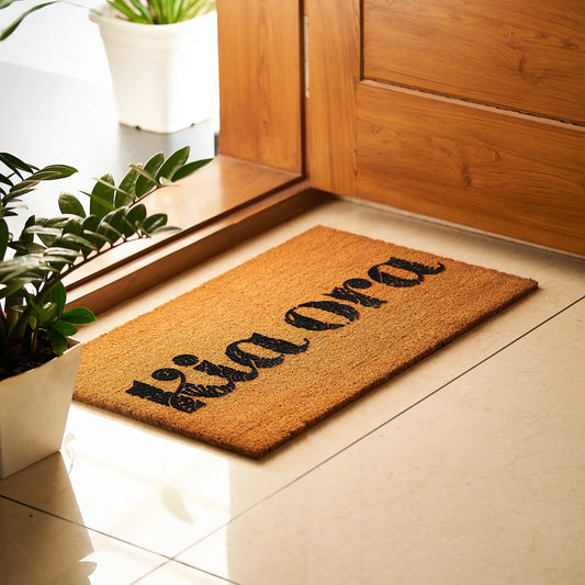 Stylish Kia Ora Coir Doormat NZ