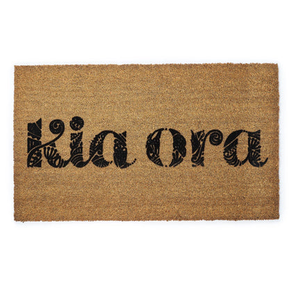 Stylish Kia Ora Coir Doormat NZ